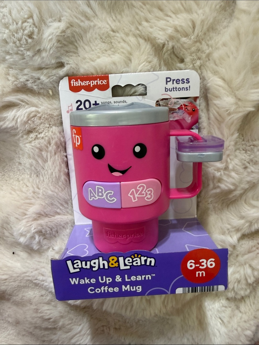 Fisher-Price Pink Laugh & Learn Wake Up & Learn Coffee Mug Toy